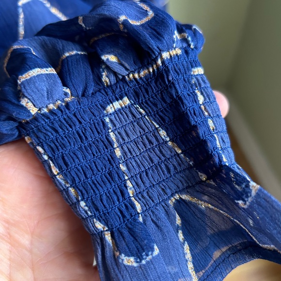 Anthropologie Moon River blue print maxi dress. Smocked bodice. Square neck M - Picture 14 of 14